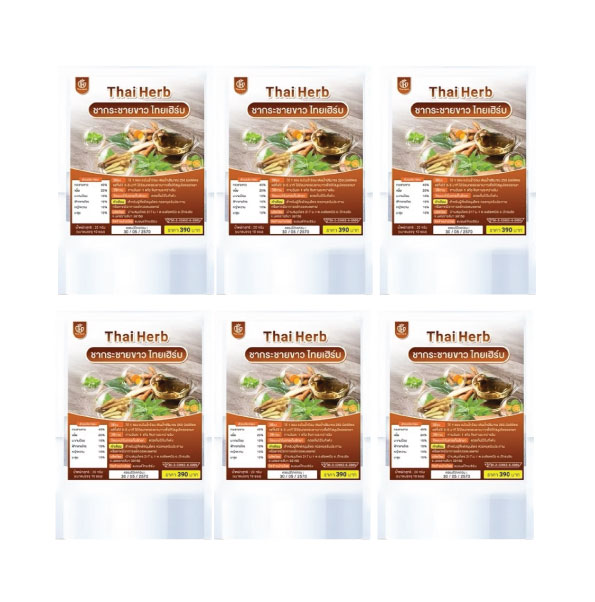 クラチャイダムティー（白クラチャイティー）　10ティーバッグ入り　6パックセット　タイ産