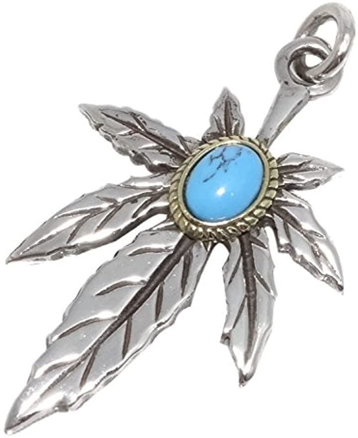 c my select ペンダント シルバー 925 ペンダントトップ ターコイズ ガンジャ マリファナ cmy160812-8