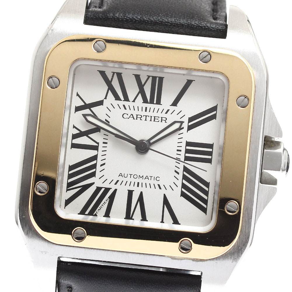 カルティエ CARTIER W20072X7 サントス100 LM K18YGベゼル 自動巻き メンズ 良品 _904325【中古】