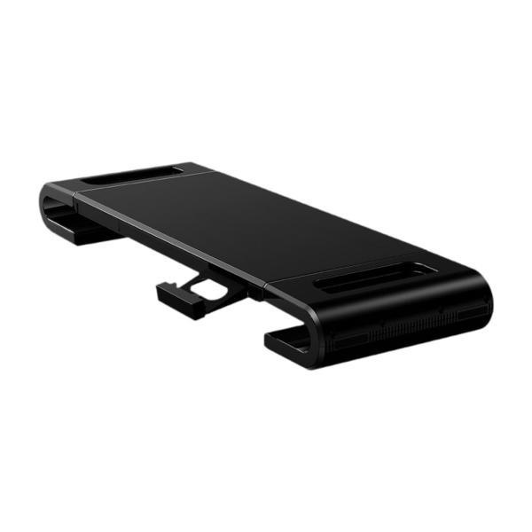 コンピューターモニタースタンド アルミ製デスクトップオーガナイザー 寮 自宅 オフィス用 ブラック