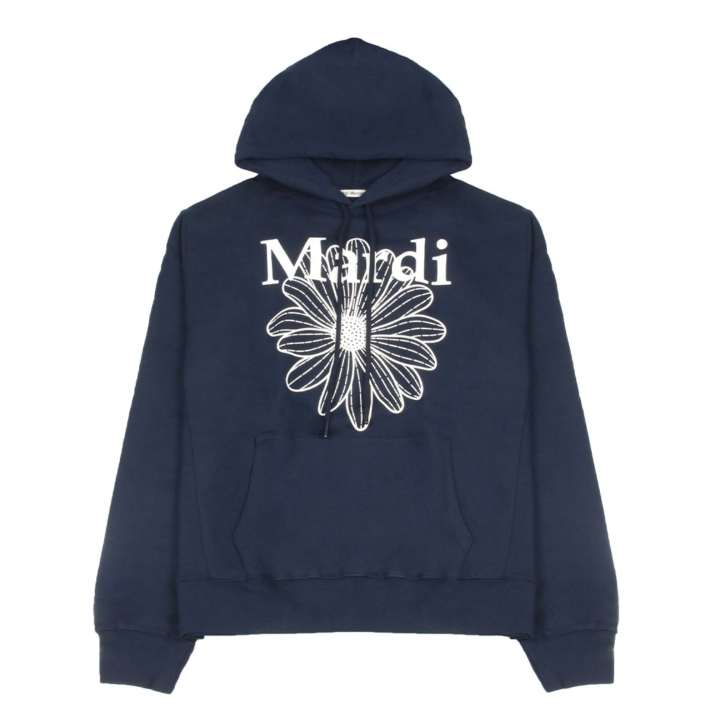 OVERSIZED HOODY FLOWERMARDI NAVY IVORY 長袖 レディース 韓国 ファッション アパレル プルオーバー