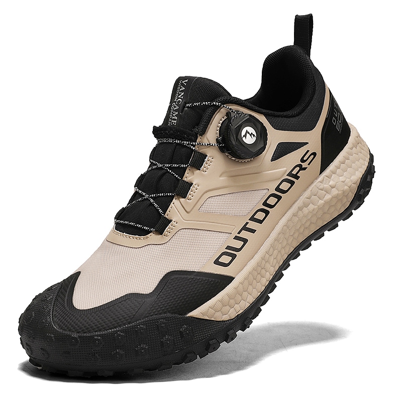 メンズトレッキングシューズ 通気性メッシュ + 防水 TPU アッパー ゴム滑り止めソール ダイヤル式シューレース 登山 / アウトドア向け