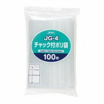 ジャパックス チャック付ポリ袋 JG-4 透明 100枚x15冊 JG-4