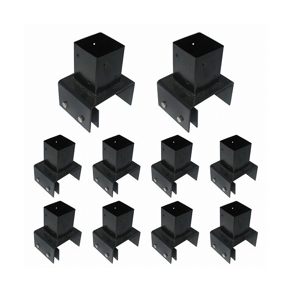 住まいスタイル ラティスフェンス支柱固定金具ブロック用12cm(10個) ブラック S-BB7212-10P メーカー直送
