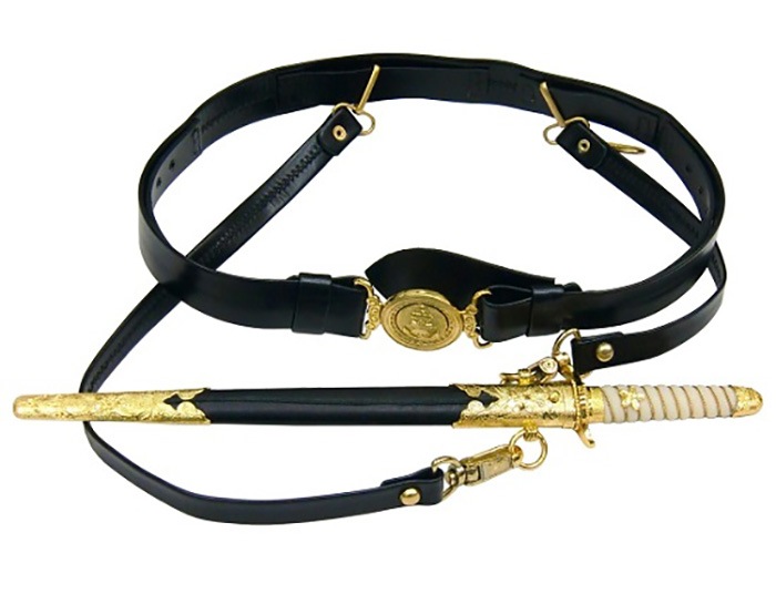 模造刀 軍刀 GN-16/S 海軍士官短剣&剣帯セット 尾形刀剣 43cm 剣帯 コスプレ レプリカ 模擬刀 刀 剣 ソード 美術品 軍 ミリタリー 工芸品 民芸品 オブジェ 置き物 日本刀 アーミー