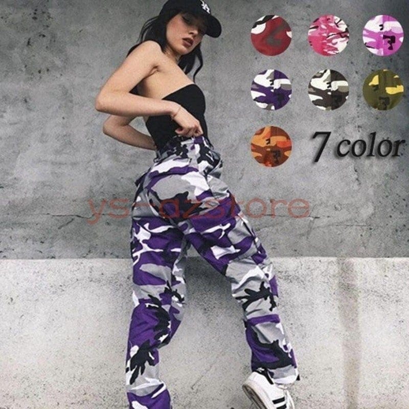 カーゴパンツ迷彩ズボンボトムス今週の割引は 25% オフですダンス衣装原宿ヒップホップレディースカジュアルミリタリーゆったり大人