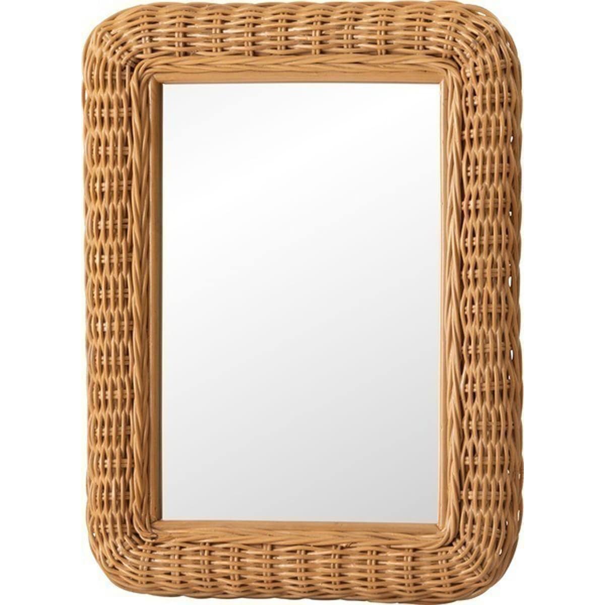 ミラー MR-719 鏡 姿見 壁掛け ウォールミラー 角型 四角 ラタン 籐 シンプル おしゃれ ナチュラル リビング カフェ ショップ 店舗