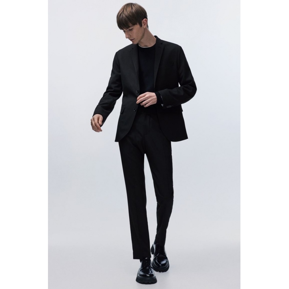 H&M シングルブレストジャケットスリムフィットブラック