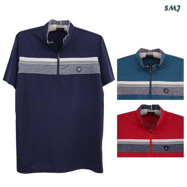 SMJ1736 メンズ半袖チャイナカラーTシャツ 中年男性半袖Tシャツ