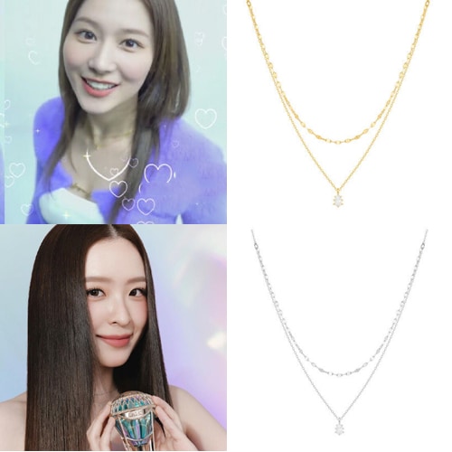 [TWICEサナローズハ着用] brilliant layered necklace大学生ファッション 韓国人気女性アイドル着用 韓国ファッションジュエリーデイリーアクセサリー人気ジュエリー
