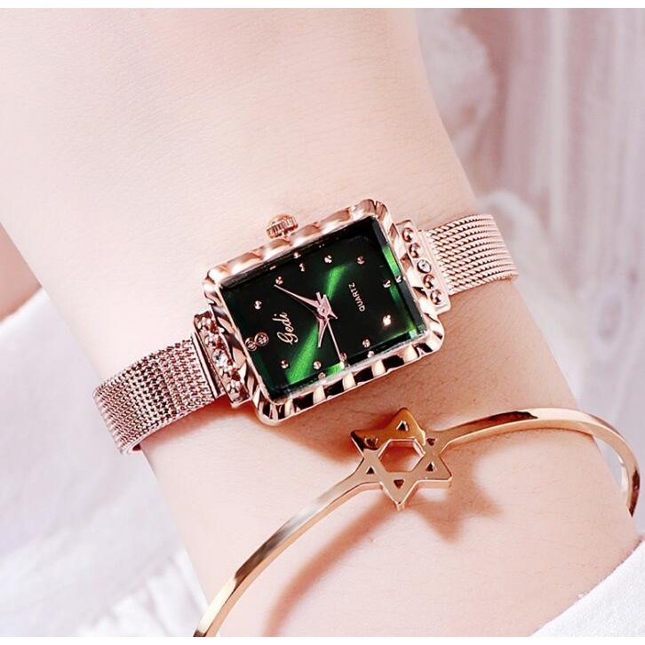 お買い得極上厳選超安逸品腕時計 レディース 角型 防水 ダイヤ嵌める ステンレス シンプル 彼女 プレゼント ビジネス green 4,808円