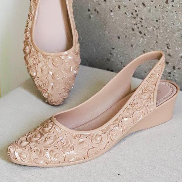 女性ゼリーサンダル 夏の梅雨の靴 4cm