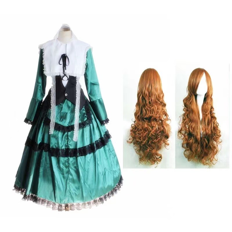 薔薇少女 翠星石 ロリータスカート コスプレ衣装+ウィッグ