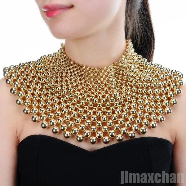 早いもの胜ち ビーズ ビッグネックレス 民族 ゴールド アクセサリー 首輪 首長族風 金色 出し物 文化祭 舞台 劇団 踊り 首飾り レデ アフリカ 部族 踊り 舞踊 ステージ 衣装 コス 5,152円