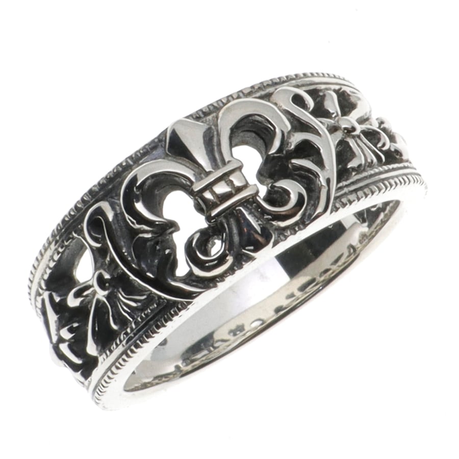 シルバー925 指輪 BS フレア 百合の紋章 アクセサリー 男女兼用