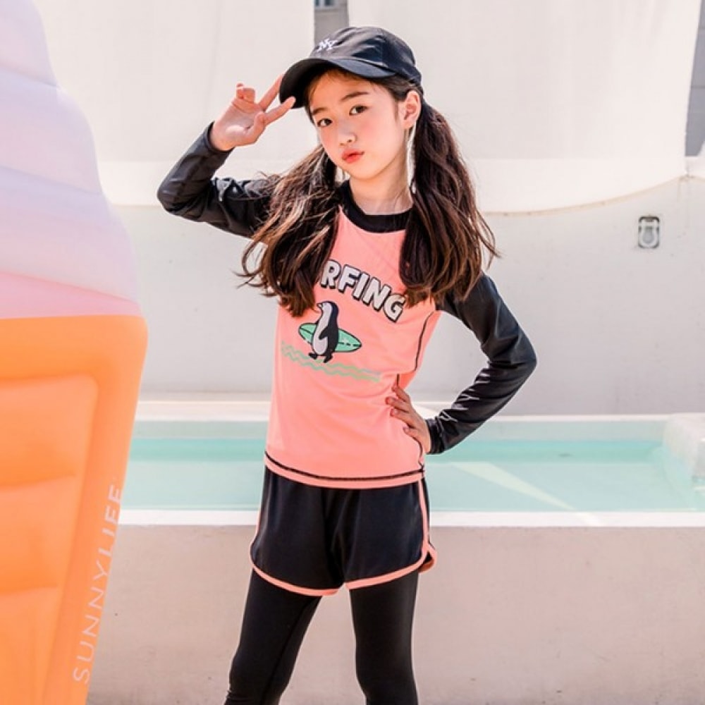 バブルツリー サーフィン配色ラッシュガードセット