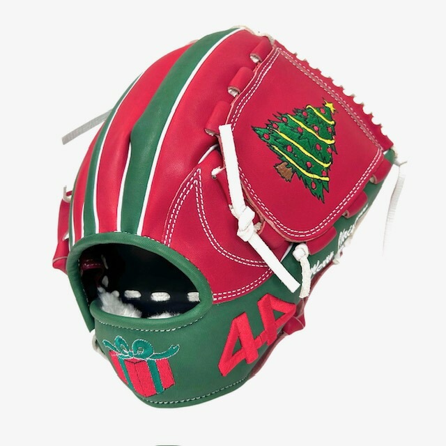 44(フォーティーフォー) 硬式軟式ソフトボール兼用カスタムオーダーグラブ 内野手用 超限定 44-2023 クリスマスカラー