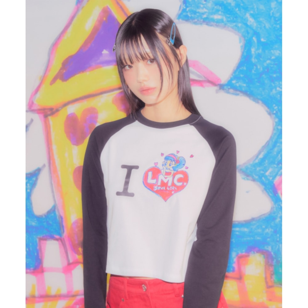 LMC LMC X SOULPUSSSYCAT アイラブクロップドロングシルバー T シャツブラック