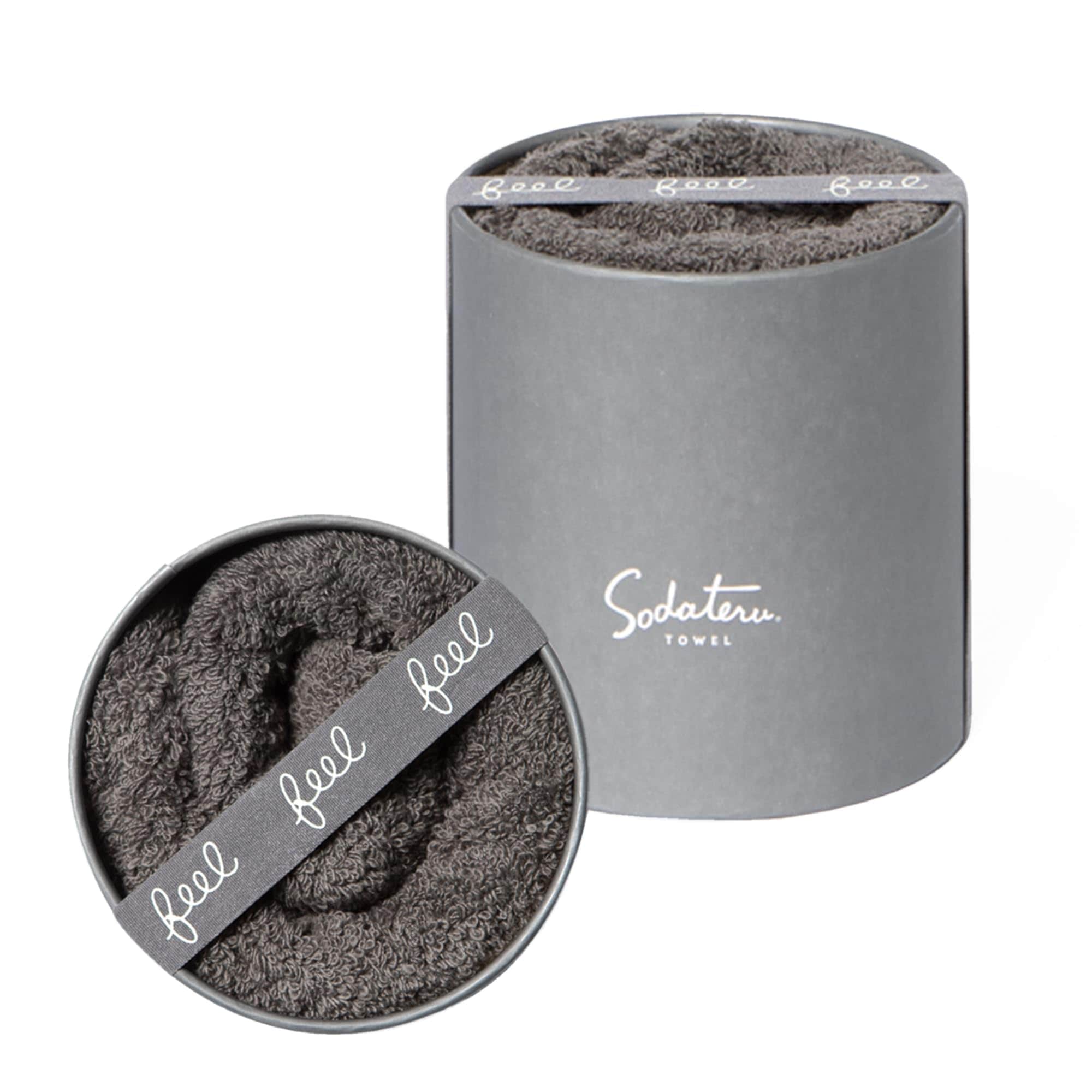 育てるタオル feel フェイスタオル チャコール(グレー系) 34×85cm 綿100％ ボックス入り SD-FEEL-FCH