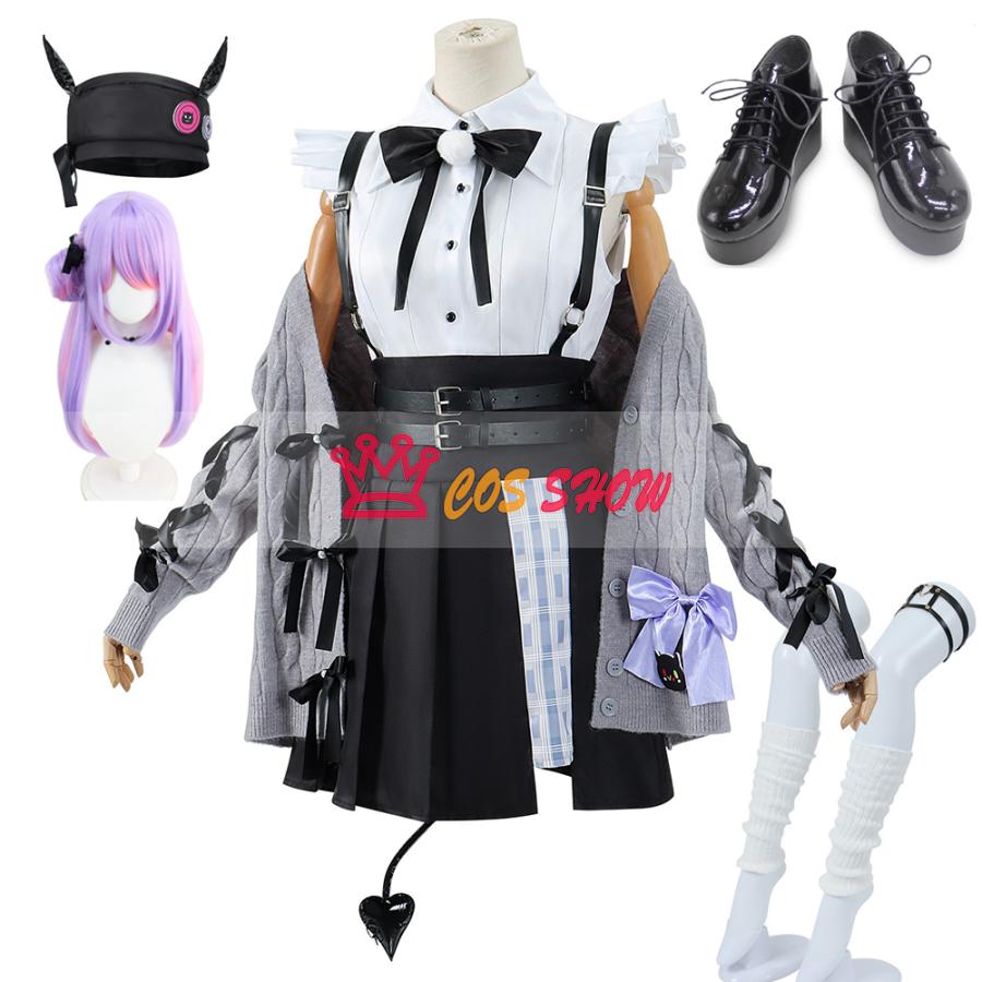 2025新品販売 バーチャル ホロライブ 常闇トワ コスプレ衣装 地雷系 私服 cosplayウィッグ靴能 仮装 制服 イベント クリスマス ハロウィン ステージ 文化祭 学園祭