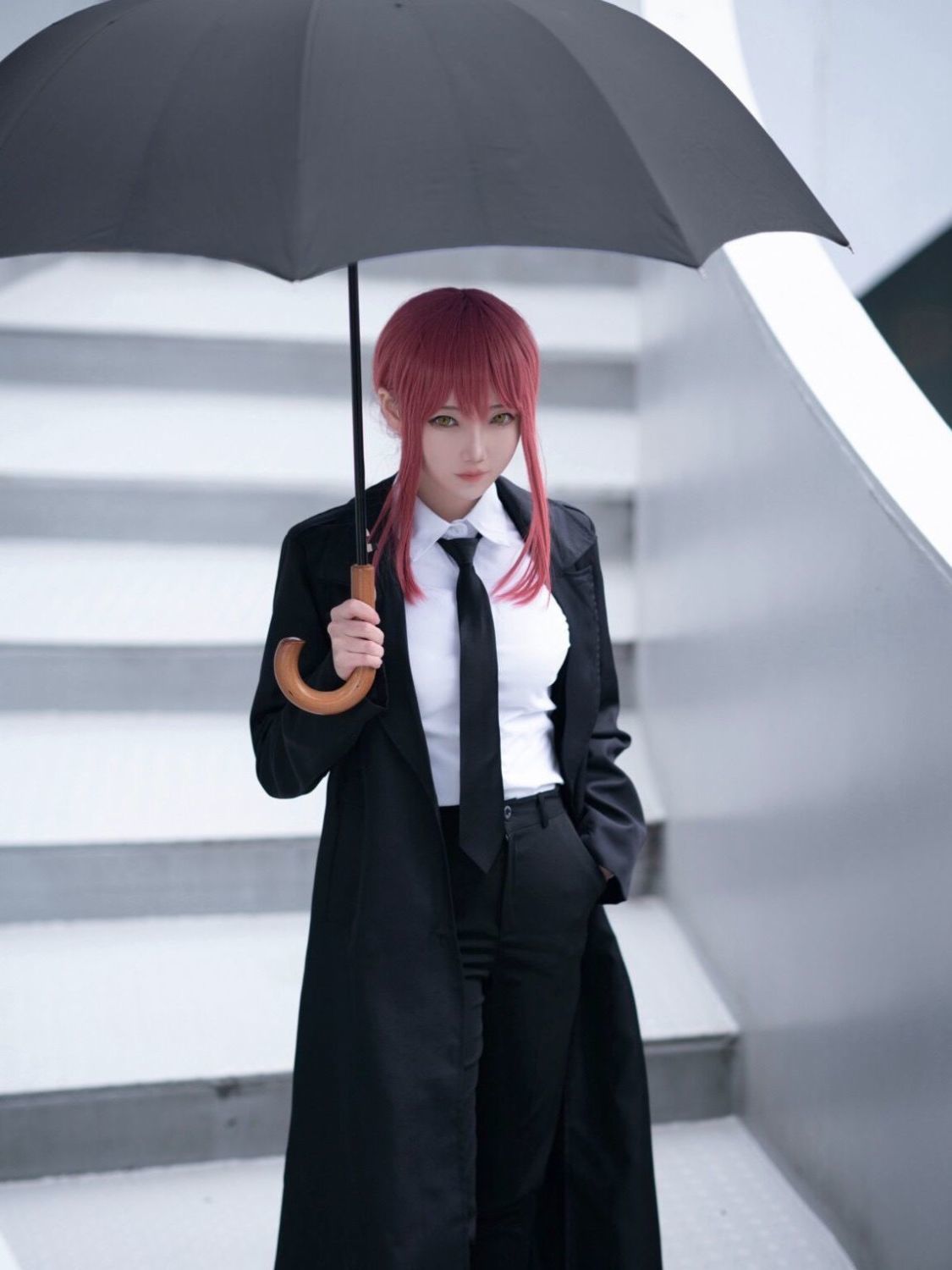 デビルハンター マチマ チェーンソー マンコス 服 コスプレ アニメ 二次元 服 黒スーツ 女性