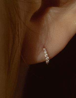 14K オーブ ワンタッチ リングピアス