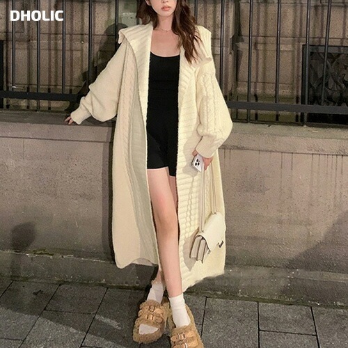 [メガ割りSALE]カラーオープンケーブルロングカーディガン