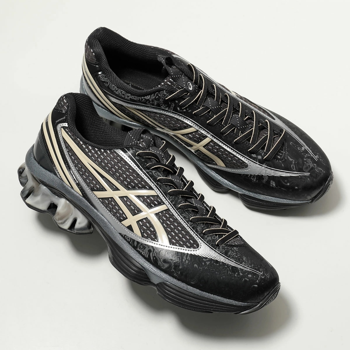 ASICS アシックス スニーカー GEL－KINETIC FLUENT ゲルキネティックフルーエント 1203A748 メンズ ローカット 厚底 シューズ 靴 001/BLACK/VANILLA