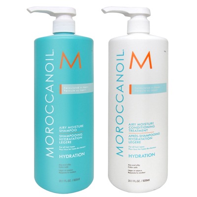[セット販売] モロッカンオイル エアリー モイスチャー シャンプー 920ml + コンディショニング トリートメント 920ml サロン専売