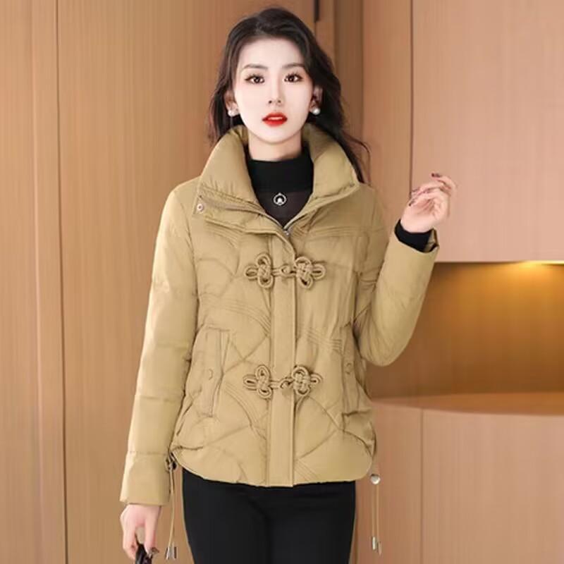 秋服 レディース ファッション オシャレ カワイイ シンプル 大人カワイイ 大きいサイズ ダウン ジャケット 冬 ボタン 綿 暖かい