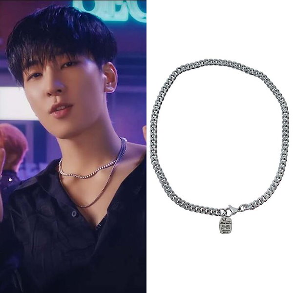 ☆SEVENTEEN ウォヌ☆BLACK PURPLE☆Big Clip Connect Necklace
