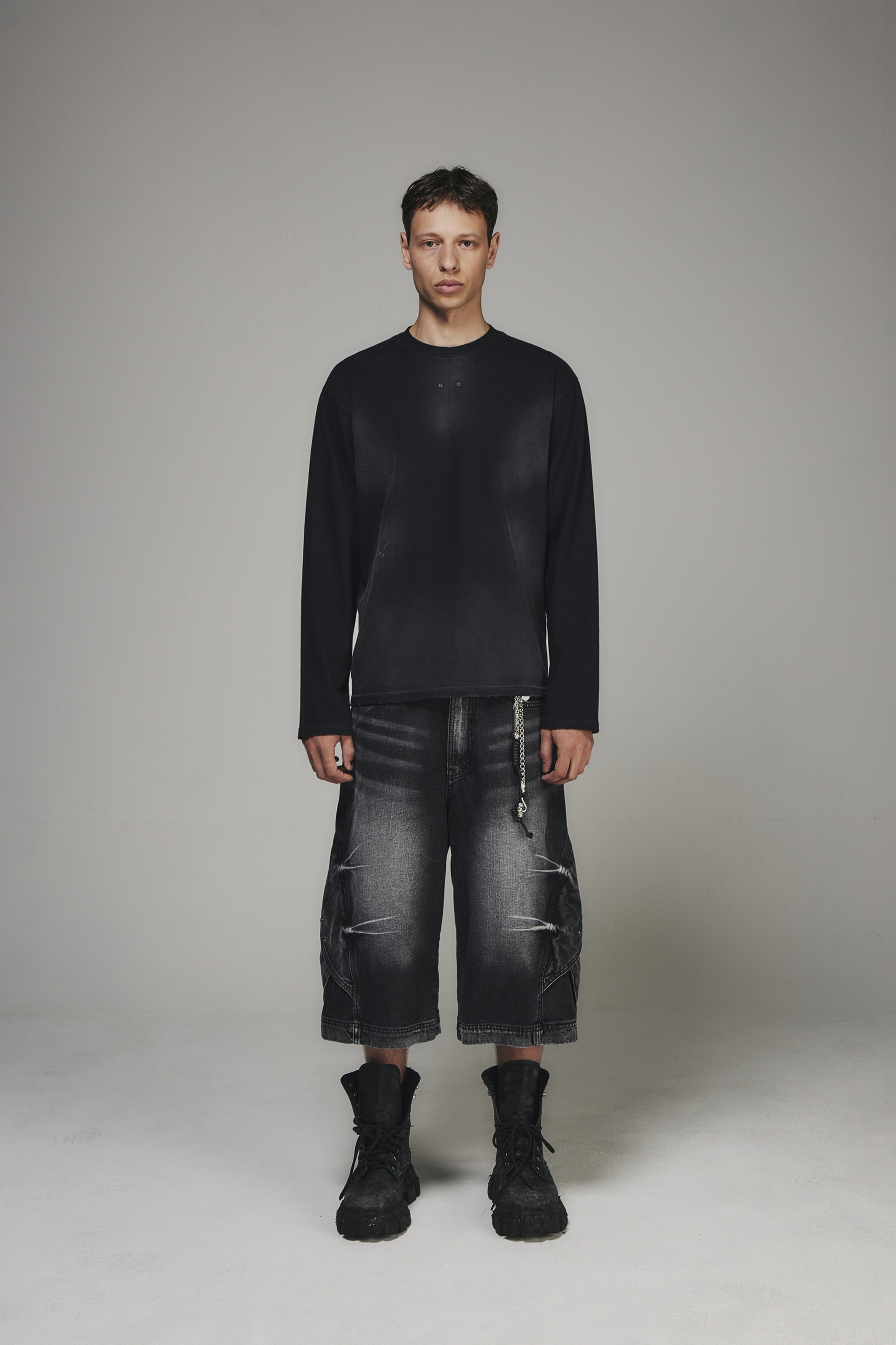 【BLR】 RAIN DESTROYED GRADATION BLEACHED LONG SLEEVE