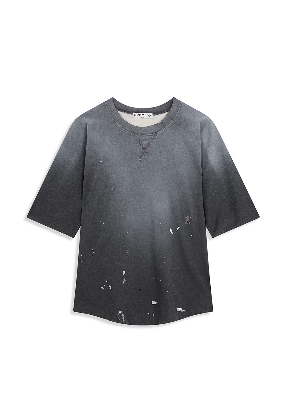 【OPEN Yy】 26SS WASHED PAINTER TEE : CHARCOAL