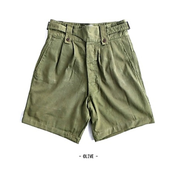 オーストリア軍 1960s グルカ 半パンツ レプリカ 1 Sサイズ相当 オリーブ 綿100％ ミリタリーパンツ ミリタリーウェア ショーツ