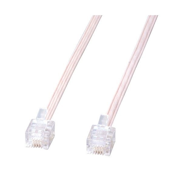 （まとめ） TANOSEE 電話ケーブル 6極4芯白 5m 1本 [x30セット] 22,714円