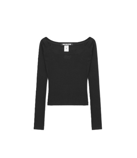 ビヨンド ソフト オフショルダー トップ - ブラック