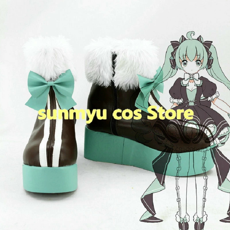 初音ミク　ミク39誕生日 かわいい兎　 ブーツ コスプレ靴