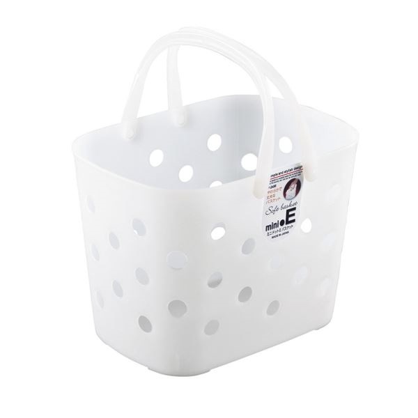 （まとめ）不動技研 ミニドットEバスケット クリア F2458 （お風呂バック おもちゃ 収納 カゴ 持ち手 付き） 60個セット