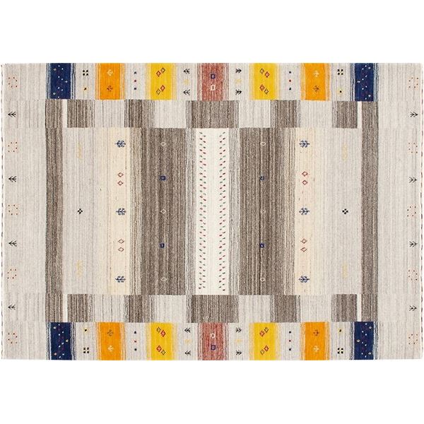 防炎 ラグマット [約200x250cm 781/マルチ] インド製 『ファインギャベ』