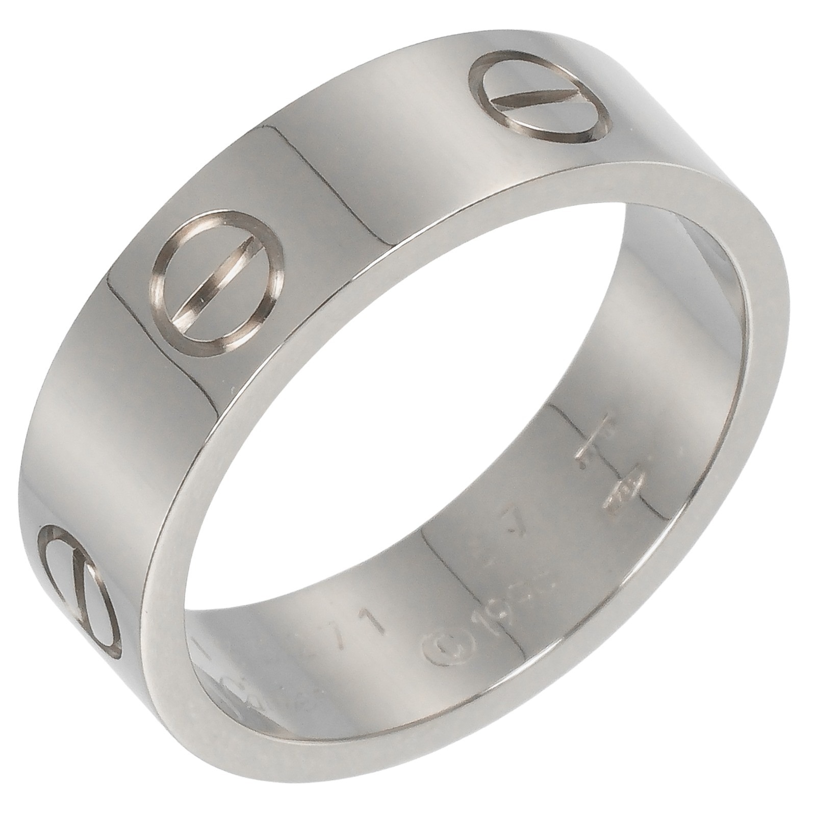 ラブ リング・指輪 K18ホワイトゴールド 16号 約9g レディース 中古品 Aランク