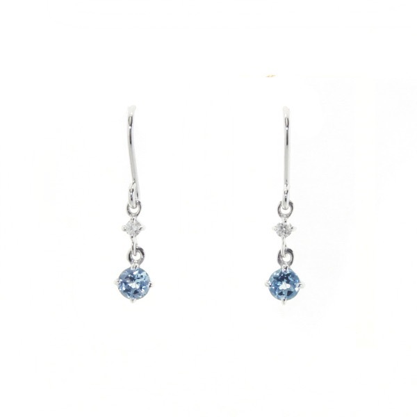 正規紙袋&箱付 ピアス レディース 揺れるピアス ダイアモンド アクアマリン K