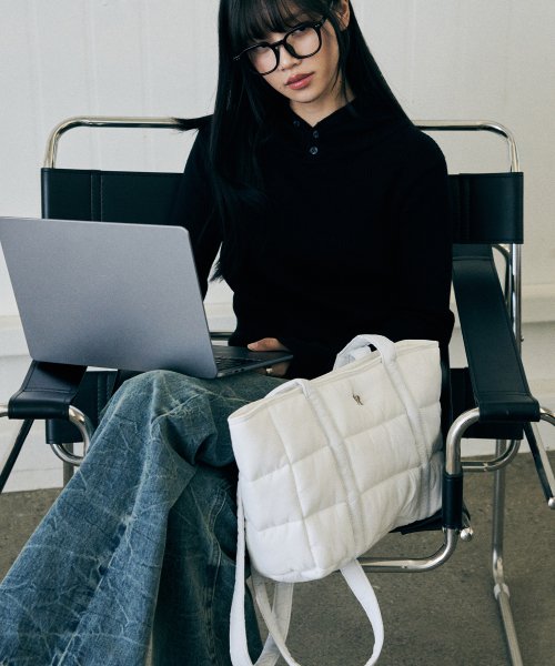 ナイロン ダウン クロスバック [WHITE]