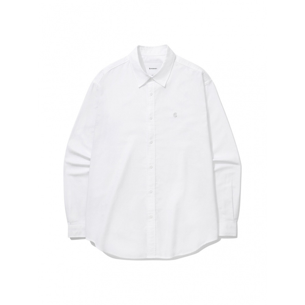 COVERNAT オーセンティック C ロゴオックスフォードシャツホワイト