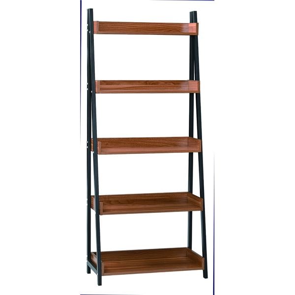 ラック 67cm幅 5段 スチール アイアン ブラック/ブラウン [組立品]
