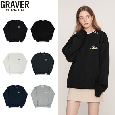 [UNISEX]サンシャインフラワースマイルホワイトクリップマンツーマン_5color