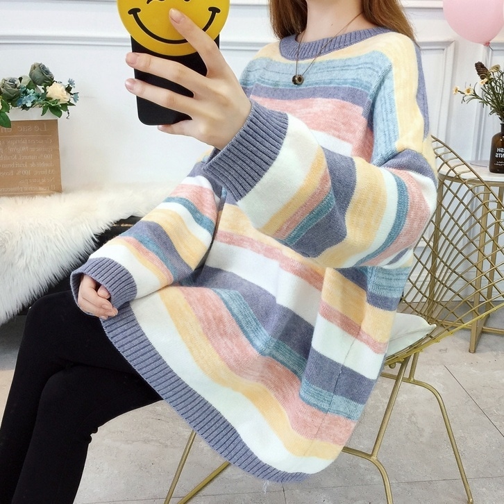 トップス セーター 長袖 ラウンドネック かわいい 大人可愛い おしゃれ お洒落 レトロ 大人可愛い