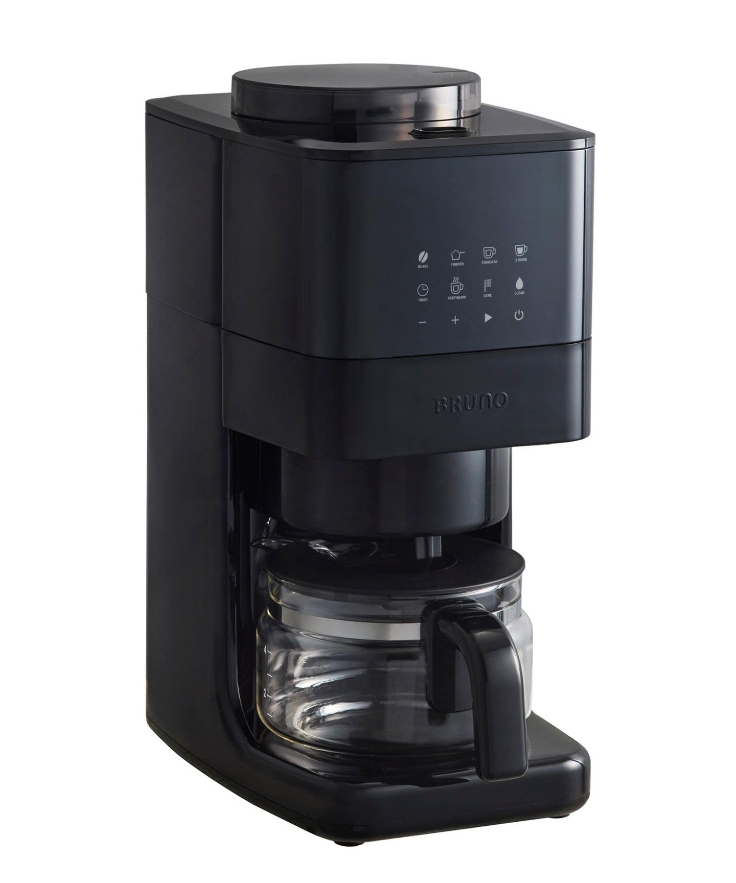 BRUNO ブルーノ コーヒーメーカー 全自動 コーン式 ミル付き 豆・粉対応 3段階 挽き目調整 濃度調整 ブラック BOE144-BK