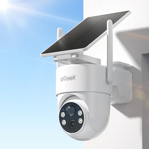 【2025ソーラーパネル一体型・分離型両用防犯カメラ】 ieGeek 防犯カメラ 屋外 ソーラー ワイヤレス/wifi 360撮影可能 パンチルト 高感度外部5DBIアンテナ 高効率太陽光充電 監視