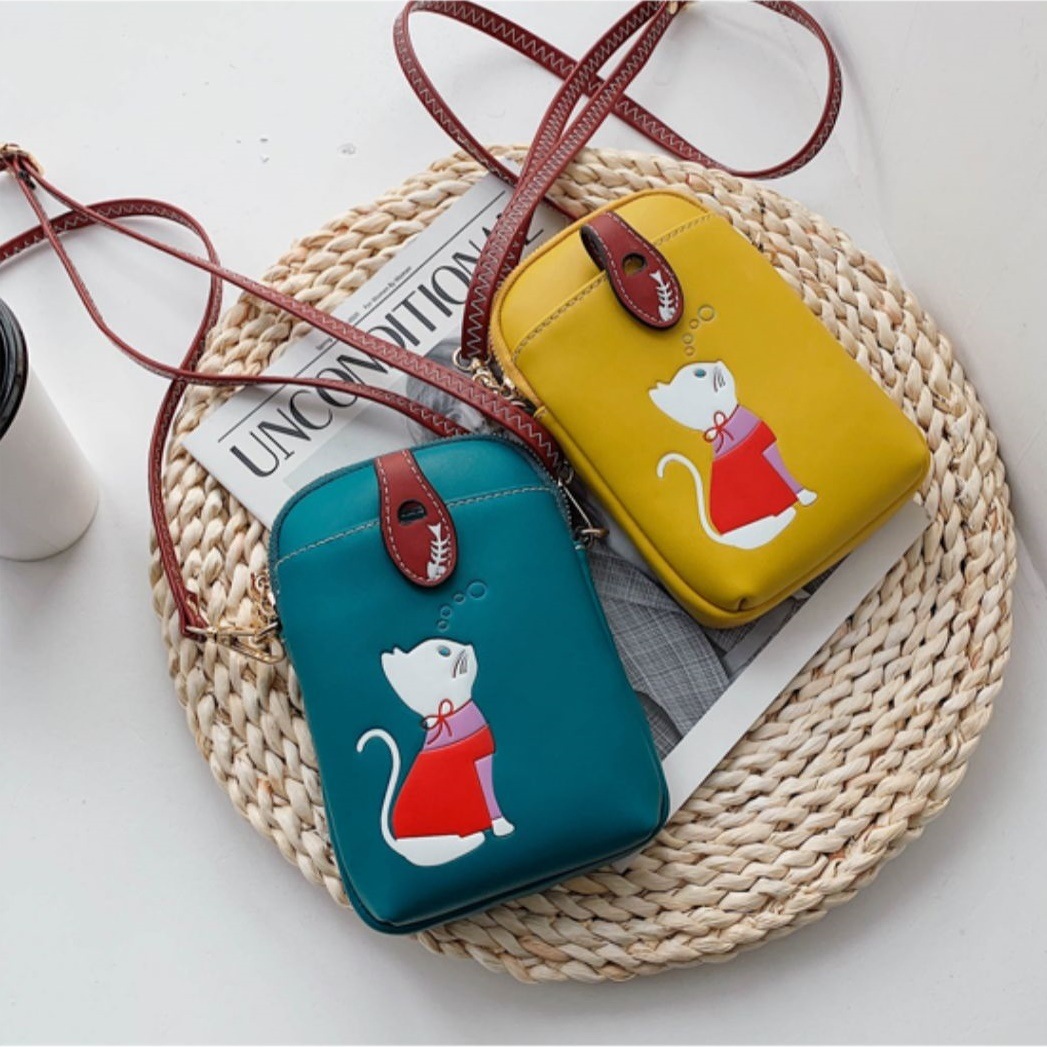 スマホショルダー 携帯電話 スモールバッグ CAT 猫 レディース ショルダー 斜めがけ ミニ 薄型 便利 コンパクト スリム かわいい 大人可愛い シンプル カジュアル こなれ感 ラブリー キュート