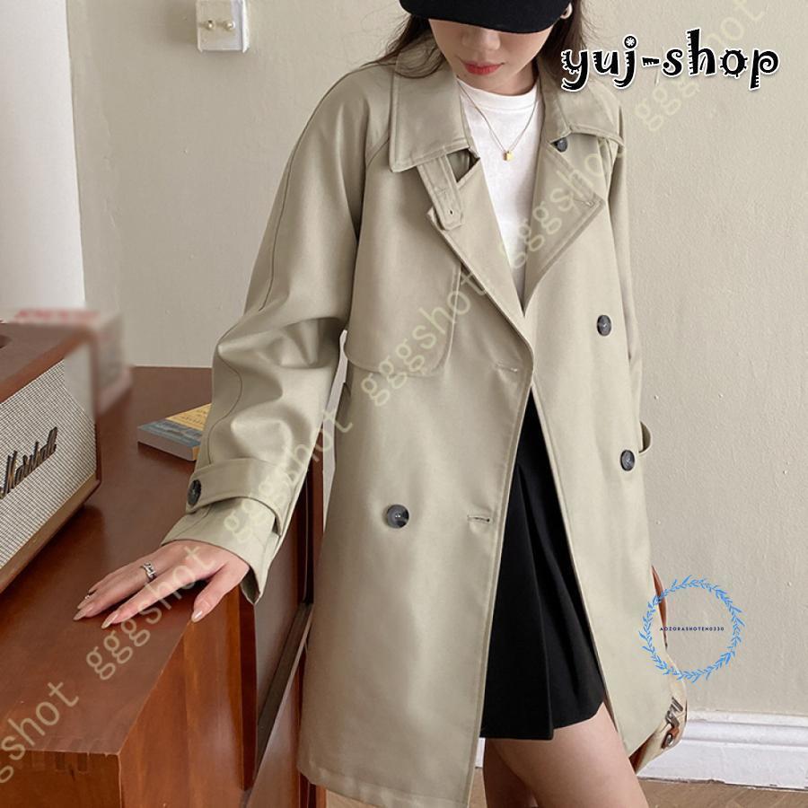 (XRELEX)!!トレンチコート ロングコート レディース 細身 Aライン 春コート ベルト付き コート 着痩せ スプリングコート 防寒 薄手アウター 上着 ロング丈 ダブルボタン